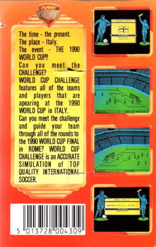 Back Cover for World Cup Challenge (Amstrad CPC)
