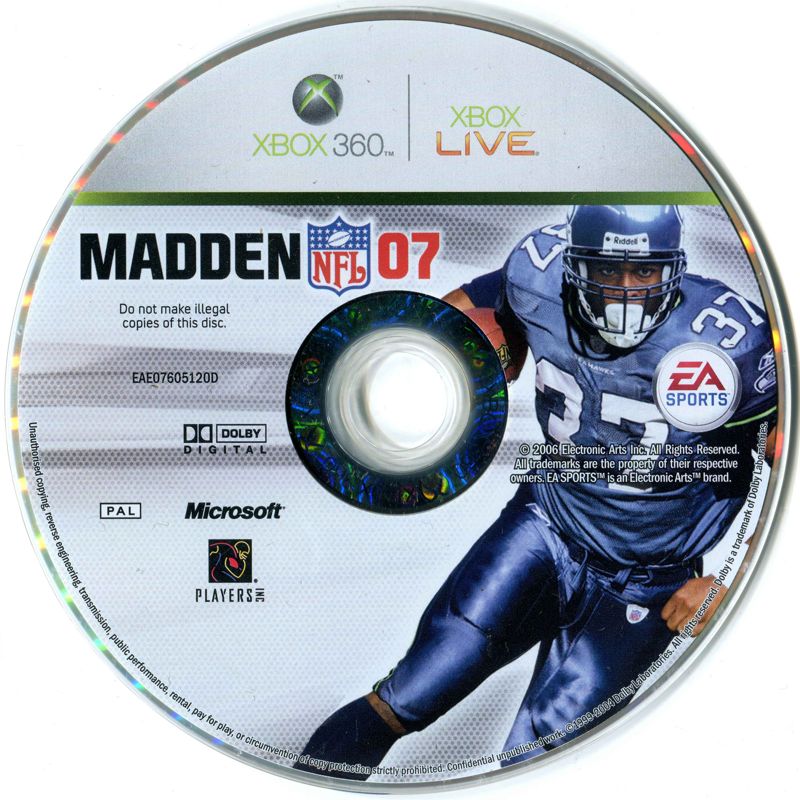 Madden NFL 07 cover or packaging material - MobyGames