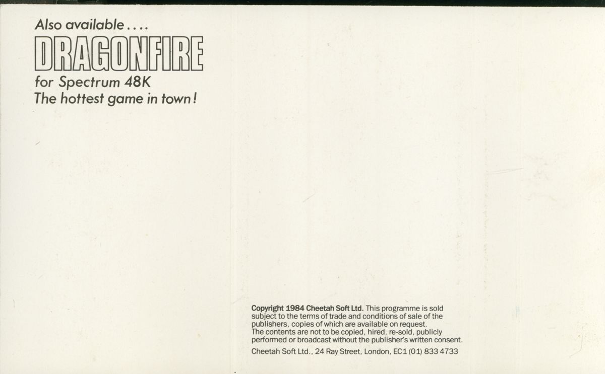 Inside Cover for Moonsweeper (ZX Spectrum)