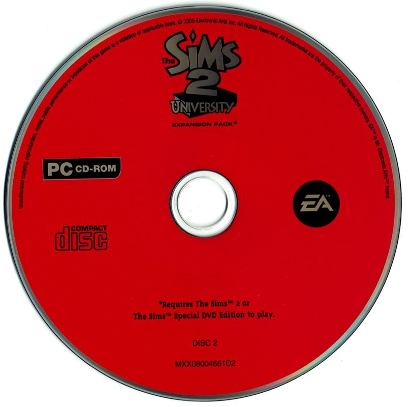 Media for The Sims 2: University (Windows): Disc 2