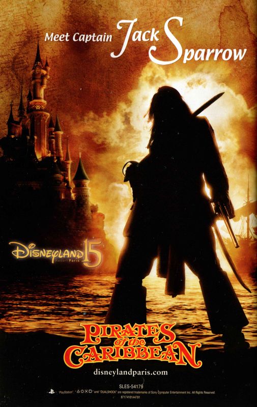 Manual for Disney Pirates of the Caribbean: At World's End (PlayStation 2) (Platinum release): Back