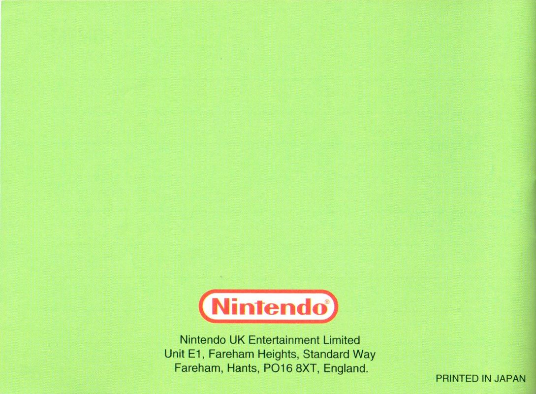 Manual for Wario Land: Super Mario Land 3 (Game Boy): Back