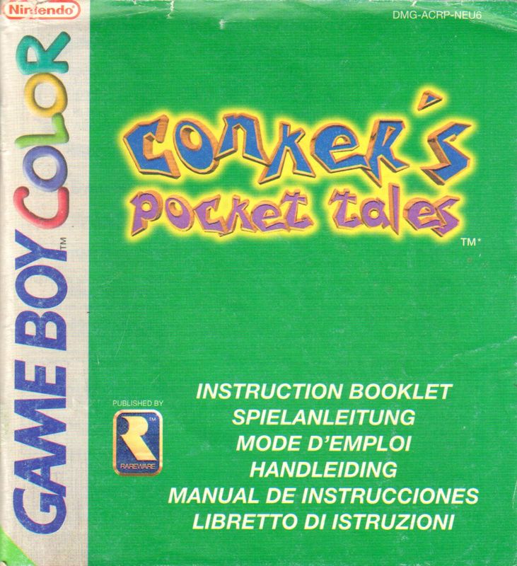 Manual for Conker's Pocket Tales (Game Boy Color): Front