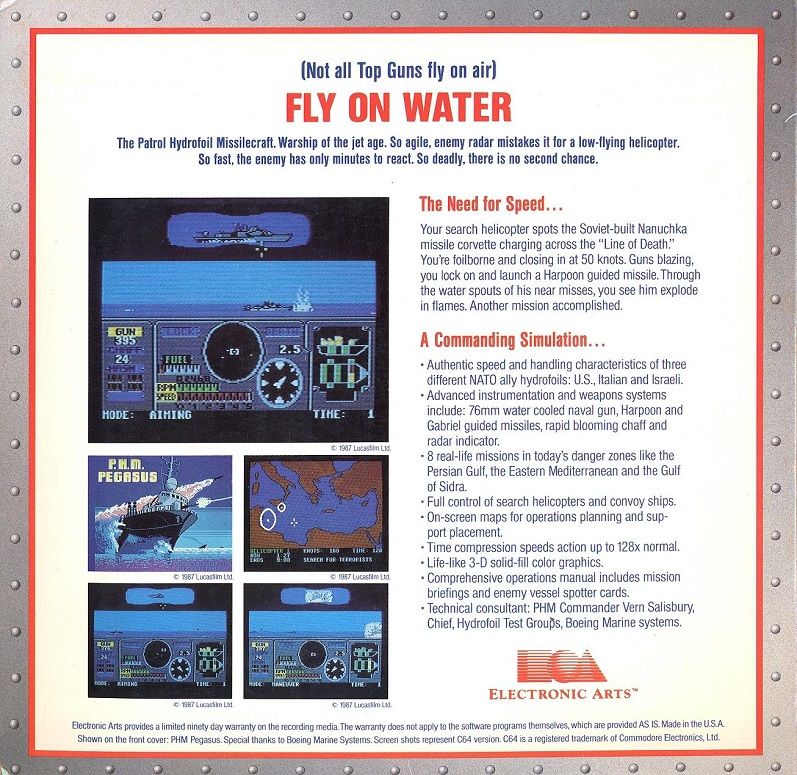 Back Cover for PHM Pegasus (Commodore 64)