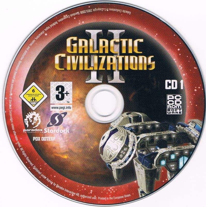 Media for Galactic Civilizations II: Dread Lords (Collector's Edition) (Windows) (Steelbook release): Disc 1