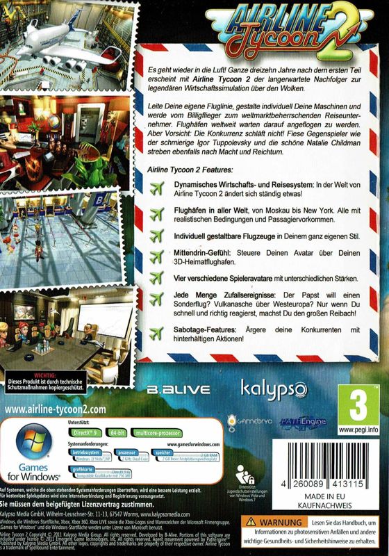 Back Cover for Airline Tycoon 2 (Windows)