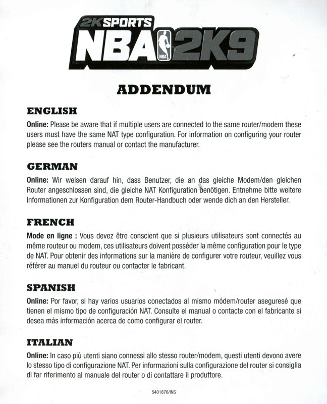 Extras for NBA 2K9 (PlayStation 3)