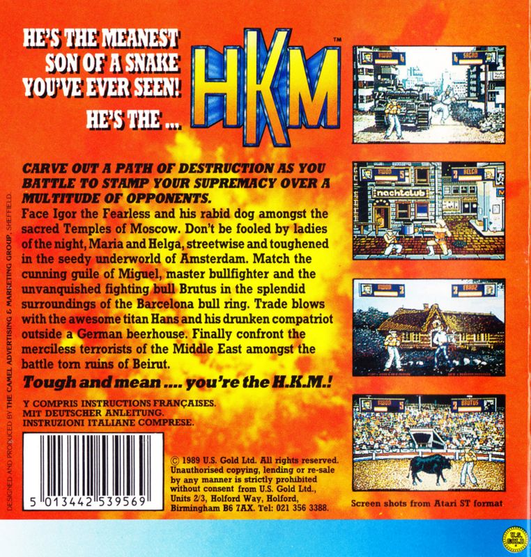 Back Cover for HKM (Atari ST)