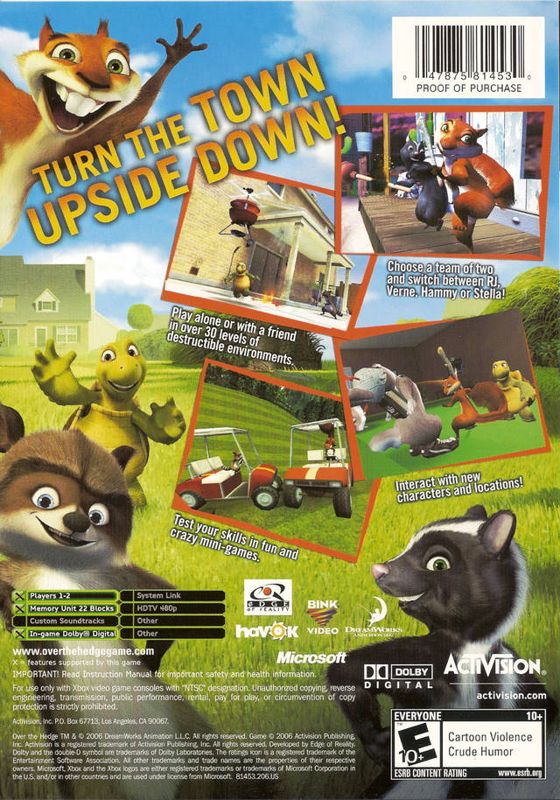 Over the Hedge cover or packaging material MobyGames