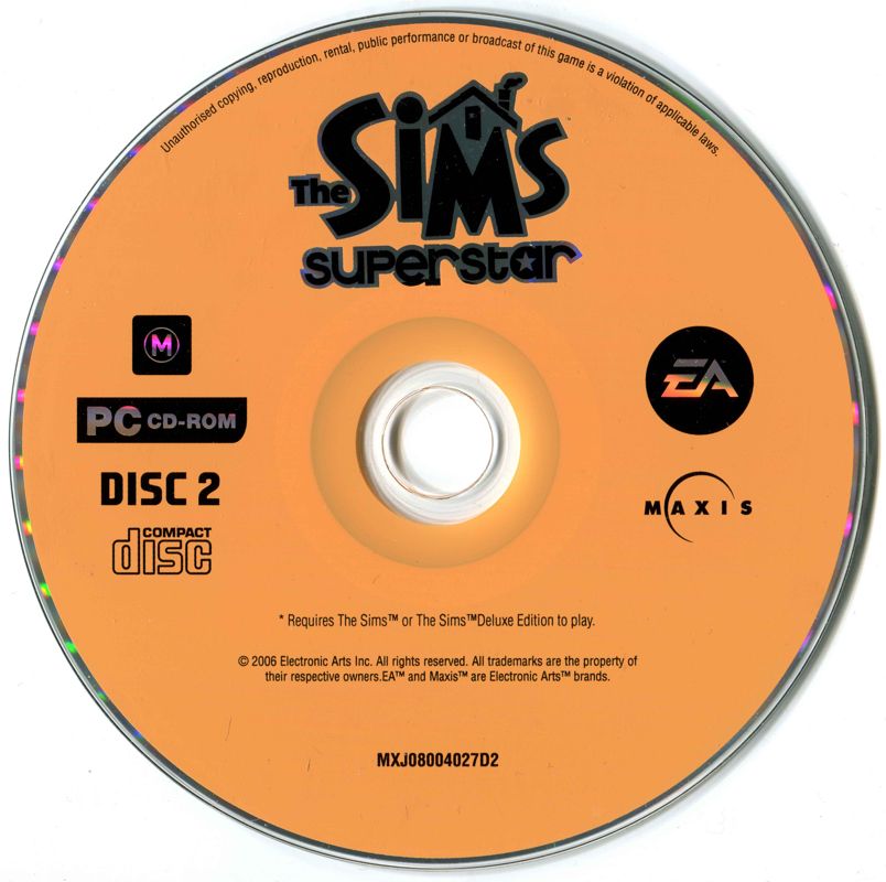Media for The Sims: Superstar (Windows) (Re-release): Disc 2