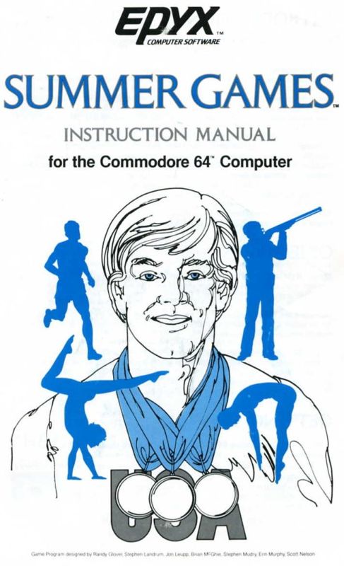 Manual for Summer Games (Commodore 64): Front