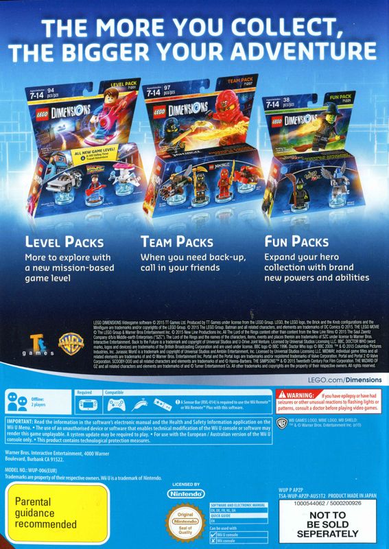 LEGO Dimensions cover or packaging material MobyGames