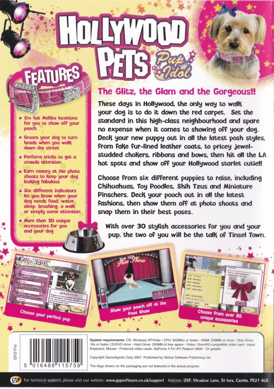 Back Cover for Hollywood Pets (Windows)