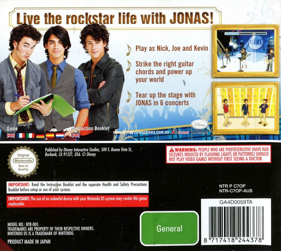 Jonas cover or packaging material MobyGames