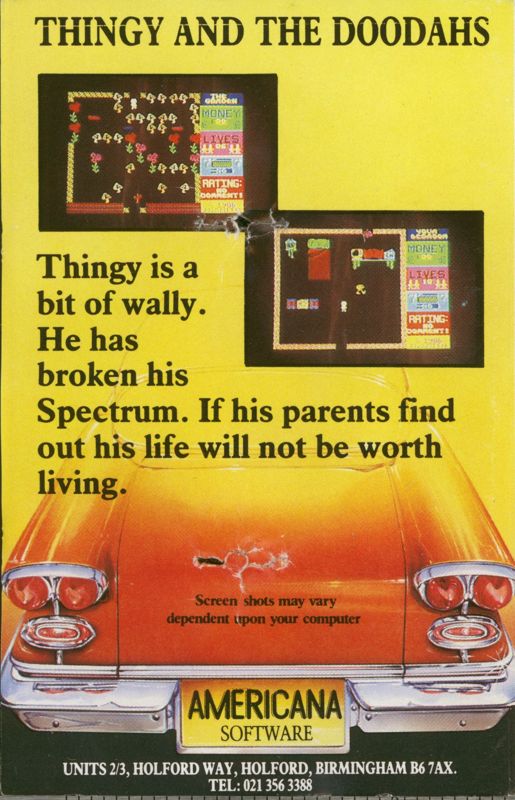 Back Cover for Thingy and the Doodahs (ZX Spectrum)