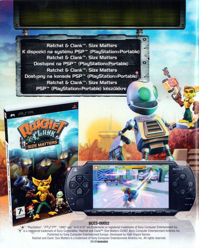Manual for Ratchet & Clank Future: Tools of Destruction (PlayStation 3): Back