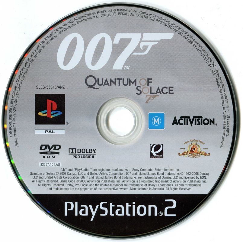 Media for 007: Quantum of Solace (PlayStation 2)