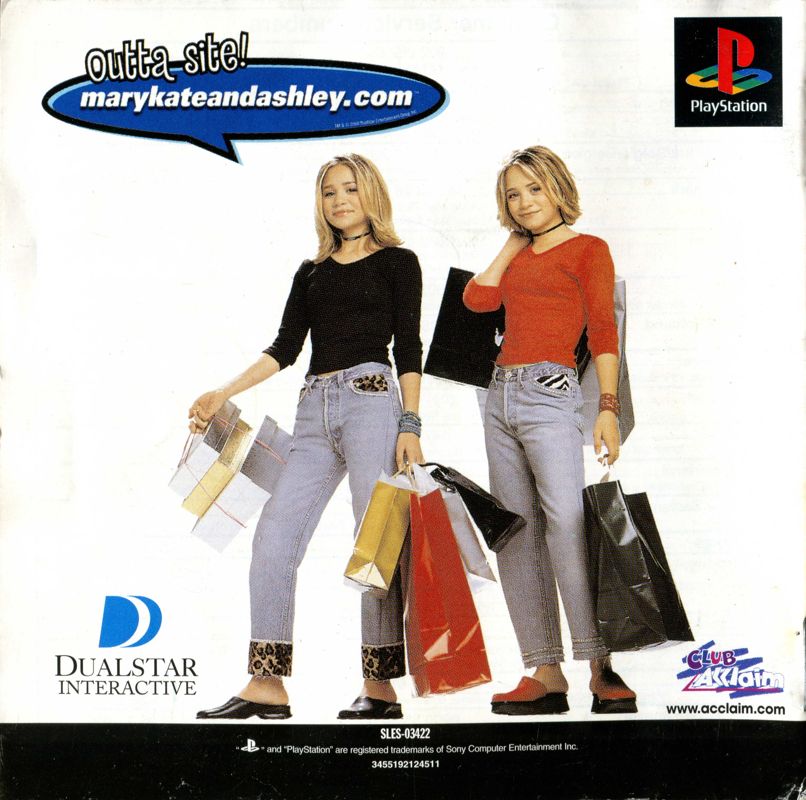 Manual for Mary-Kate and Ashley: Magical Mystery Mall (PlayStation): Back