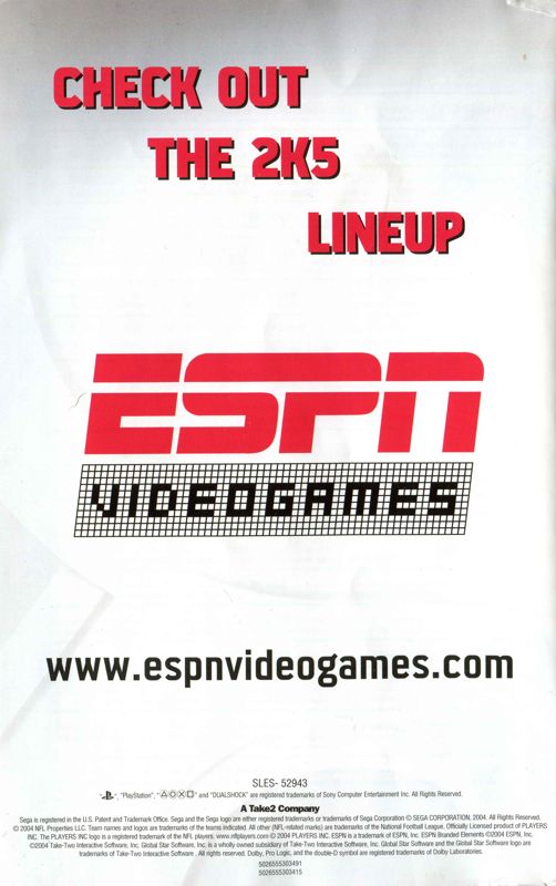 ESPN NFL 2K5 cover or packaging material - MobyGames