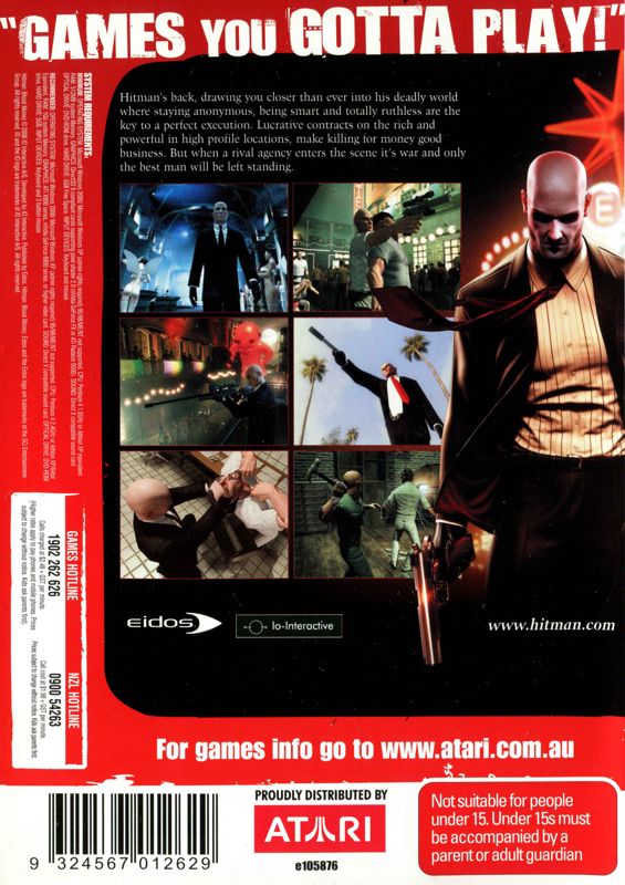 Back Cover for Hitman: Blood Money (Windows) (Best of Atari release)