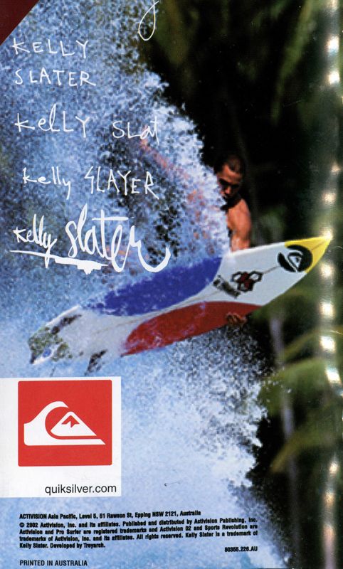 Manual for Kelly Slater's Pro Surfer (GameCube): Back