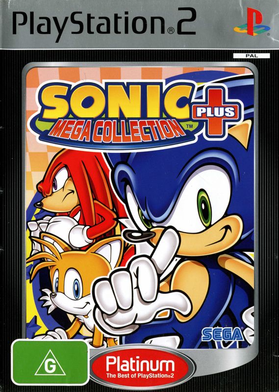 Front Cover for Sonic Mega Collection Plus (PlayStation 2) (Platinum release)