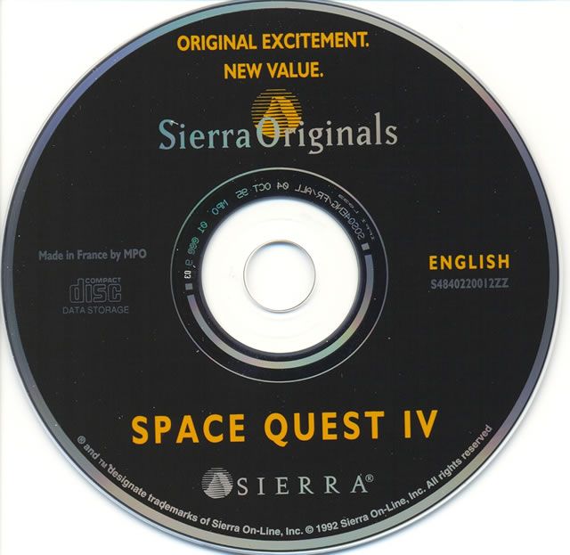 Media for Space Quest IV: Roger Wilco and the Time Rippers (DOS and Windows 3.x) (SierraOriginals Release)