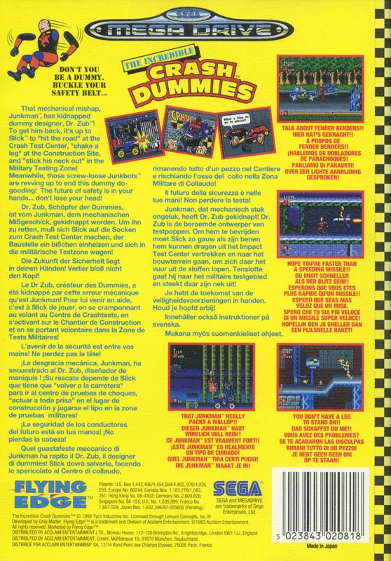 The Incredible Crash Dummies cover or packaging material - MobyGames