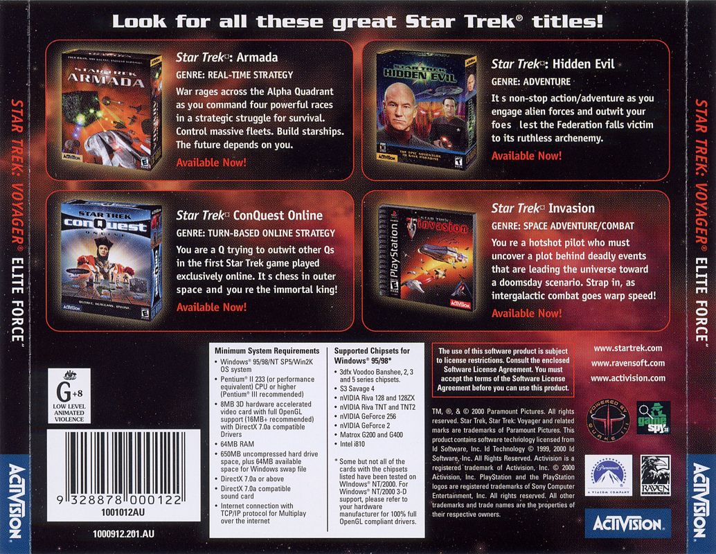 Other for Star Trek: Voyager - Elite Force (Windows): Jewel Case - Back