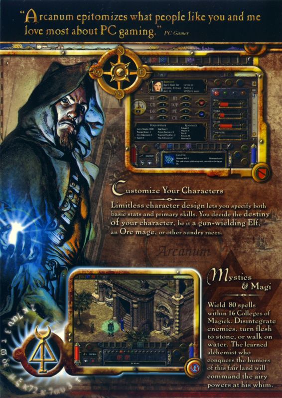 Inside Cover for Arcanum: Of Steamworks & Magick Obscura (Windows) (Re-release): Left