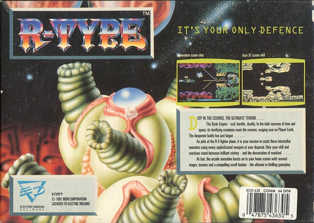 Back Cover for R-Type (Commodore 64)