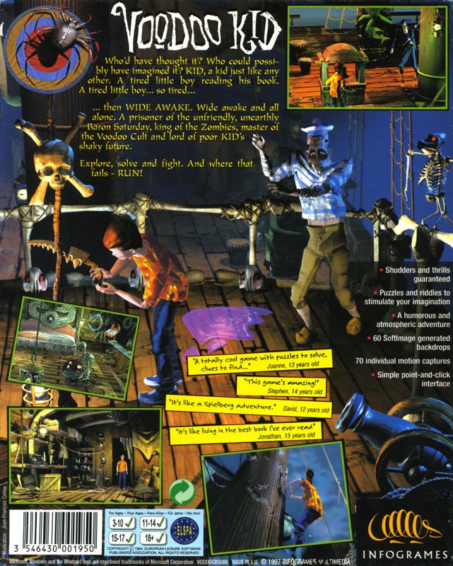 Back Cover for VooDoo Kid (Windows and Windows 3.x)