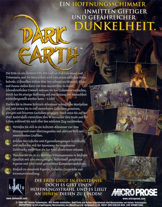 Other for Dark Earth (Windows) (Second release): Box - Back