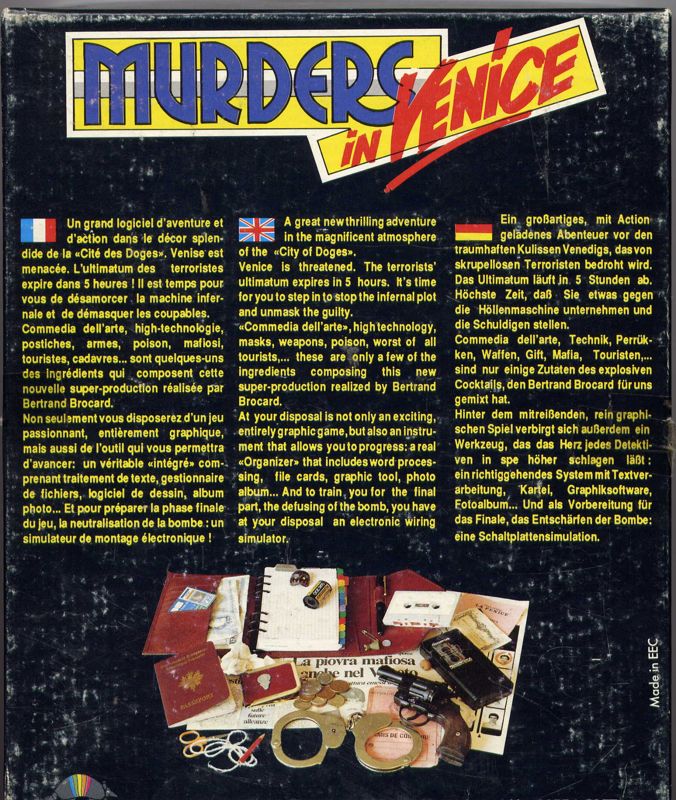 Back Cover for Murders in Venice (DOS)