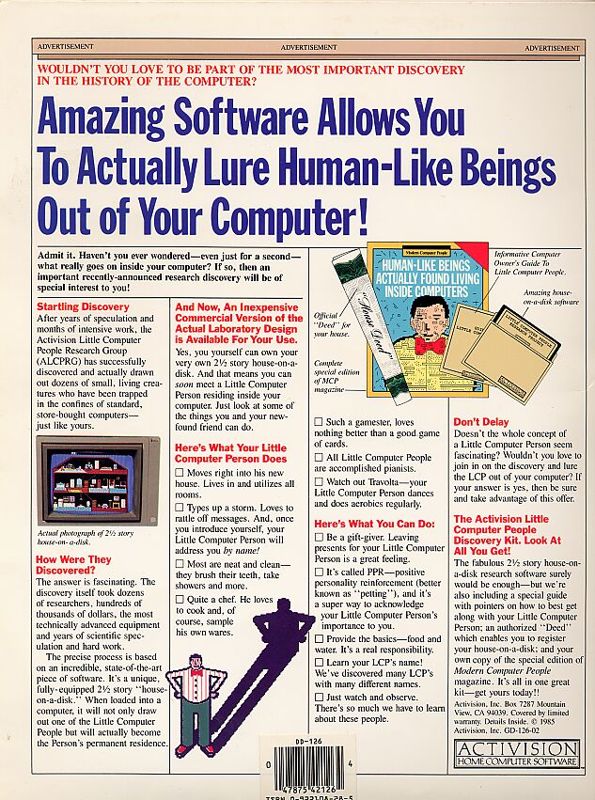 Little Computer People cover or packaging material - MobyGames