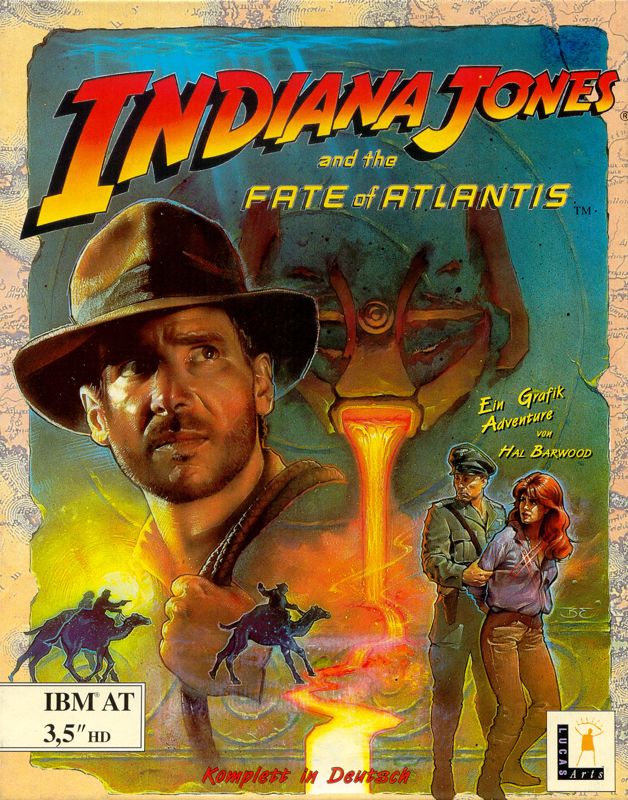 Front Cover for Indiana Jones and the Fate of Atlantis (DOS) (3,5'' disk release)
