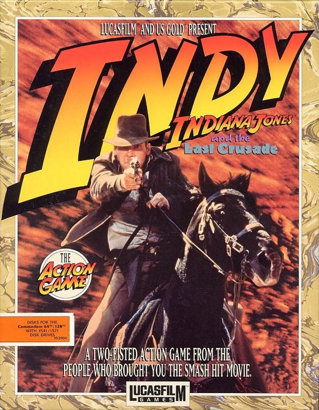 Front Cover for Indiana Jones and the Last Crusade: The Action Game (Commodore 64)