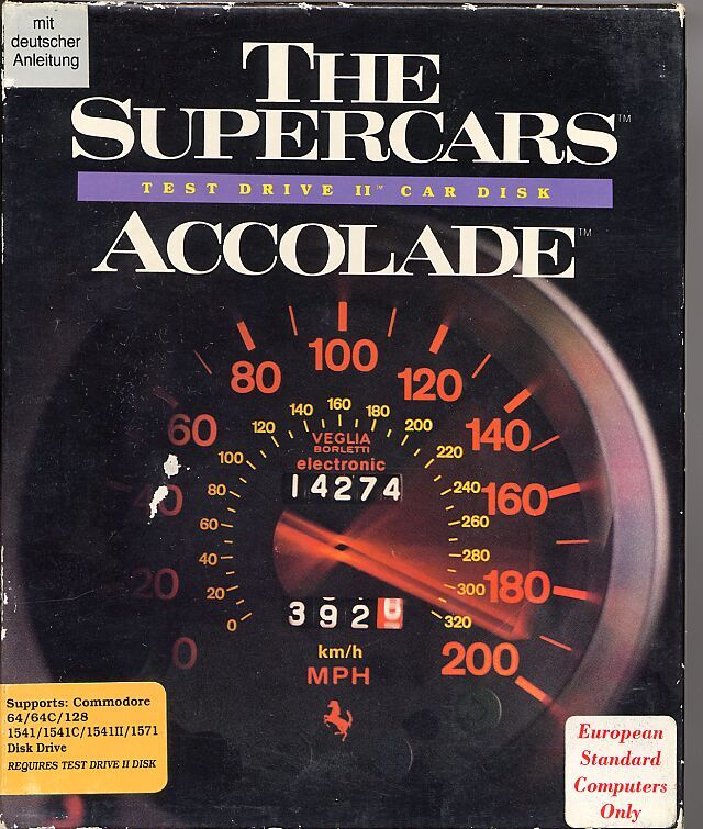 Front Cover for The Supercars: Test Drive II Car Disk (Commodore 64)