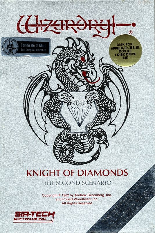 Front Cover for Wizardry: Knight of Diamonds - The Second Scenario (Apple II)