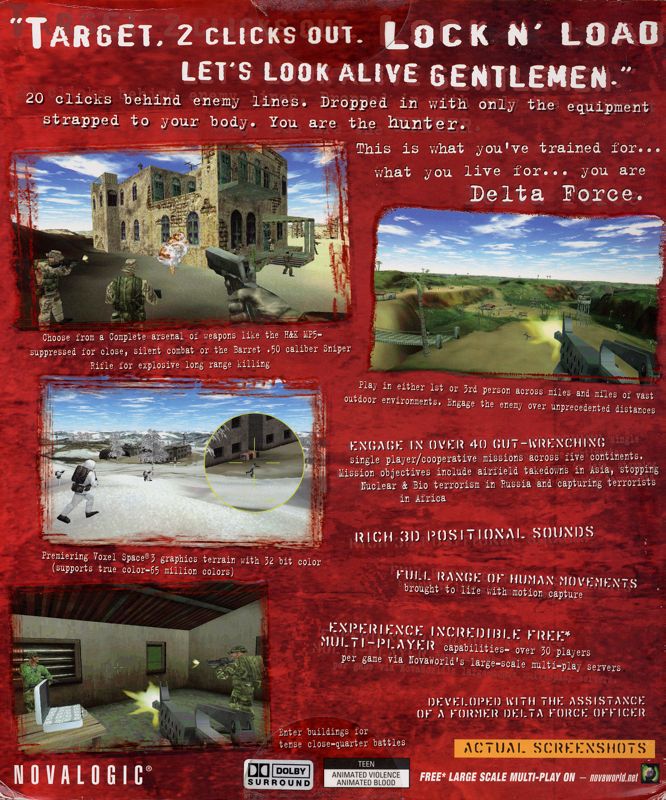 Back Cover for Delta Force (Windows)