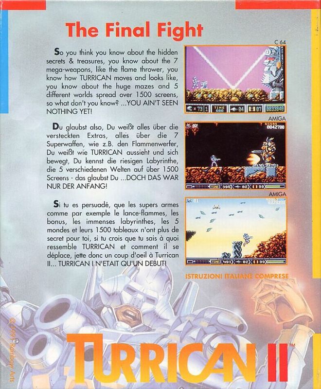 Back Cover for Turrican II: The Final Fight (Commodore 64)