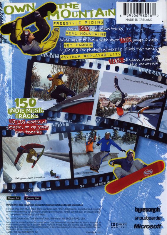Amped Freestyle Snowboarding cover or packaging material MobyGames