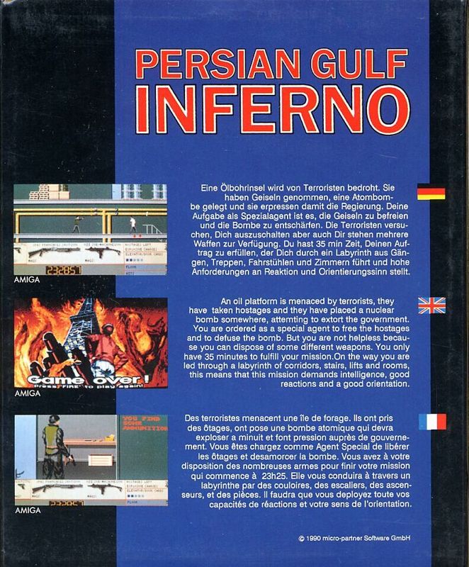 Back Cover for Persian Gulf Inferno (Commodore 64)