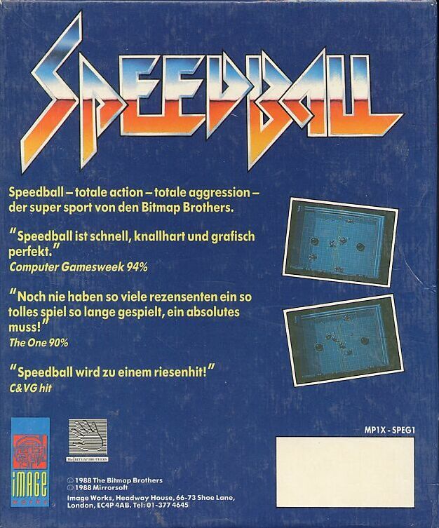 Back Cover for Speedball (Commodore 64)
