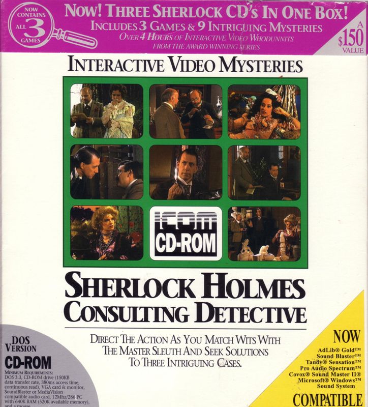Front Cover for Sherlock Holmes: Consulting Detective Collection (DOS) (Packaged in the Sherlock Holmes Consulting Detective III box with a Sleeve.)