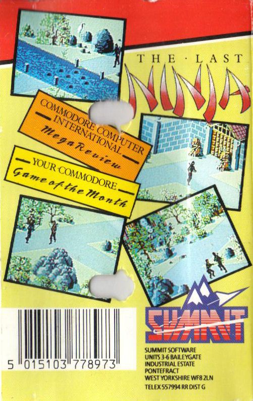 Back Cover for The Last Ninja (Commodore 64) (Summit Software Release)