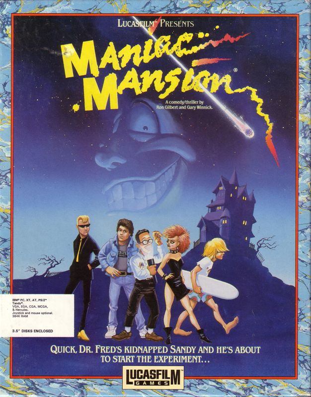 Front Cover for Maniac Mansion (DOS) (Re-release)