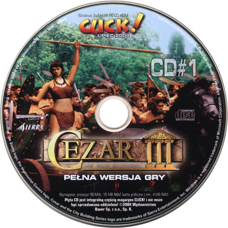 Media for Caesar III (Windows) (Click! magazine #7/2004 covermount)