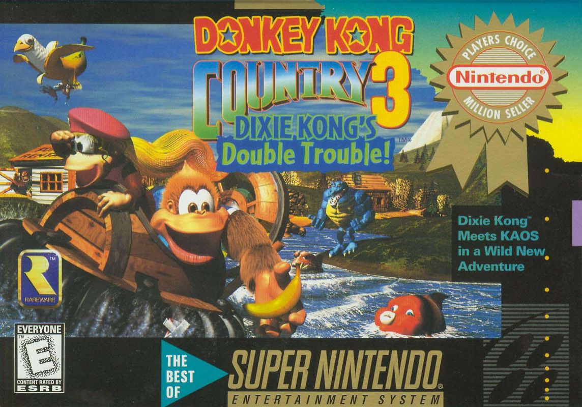 Front Cover for Donkey Kong Country 3: Dixie Kong's Double Trouble! (SNES) (Players Choice Release)