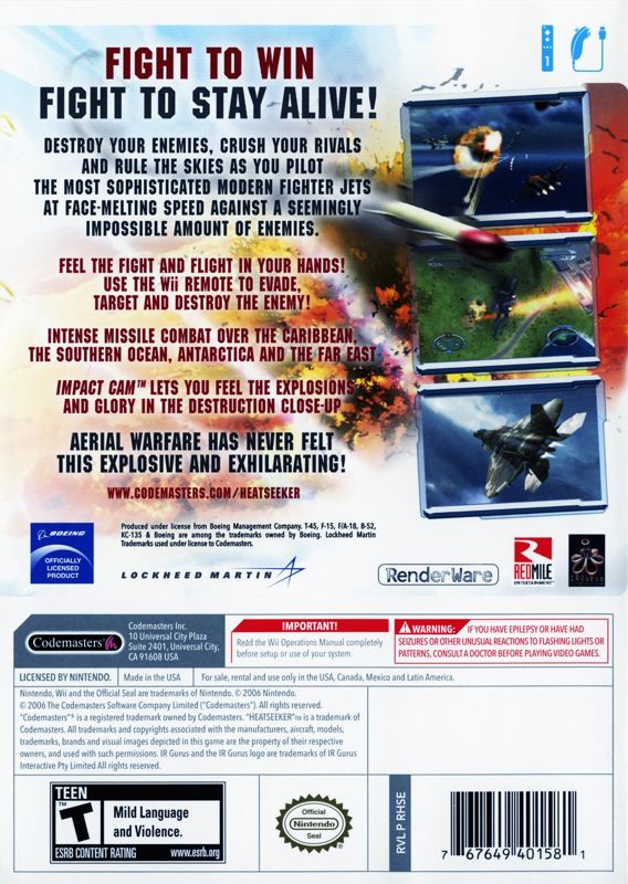 Heatseeker cover or packaging material MobyGames